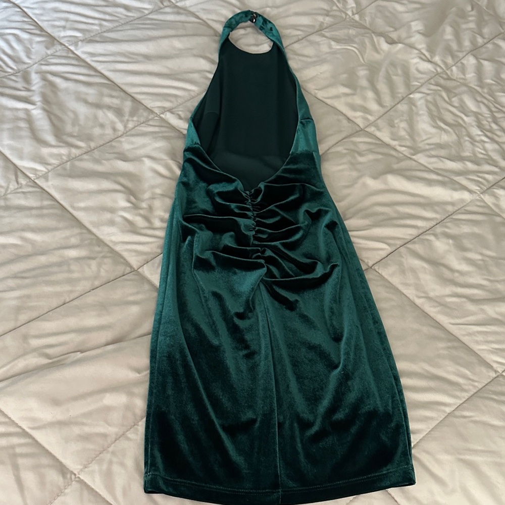 Windsor Teal Velvet Backless Dress